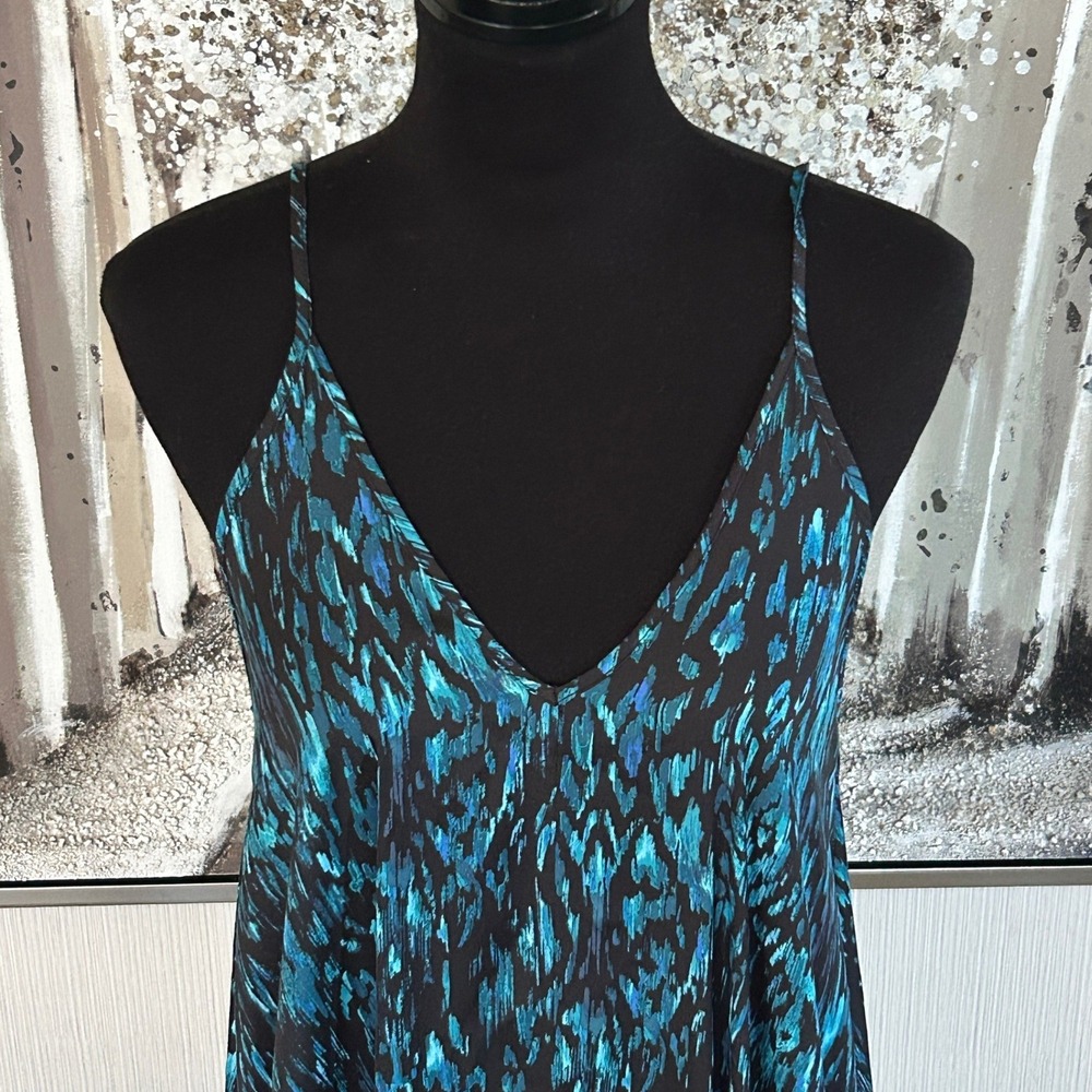 Van Winkle & Co Satin Sleeveless V-Neck Maxi Chemise Dress - Size M - Picture 2 of 8